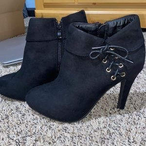 Black boot high heels stilettos